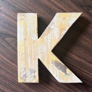 Distressed Wooden Letter K - Rustic Home Accent